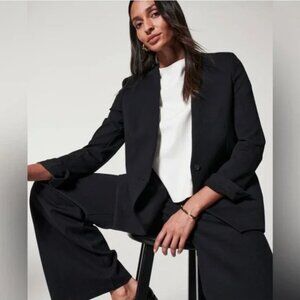 SPANX The Perfect Collarless Oversized Pointe Black Blazer